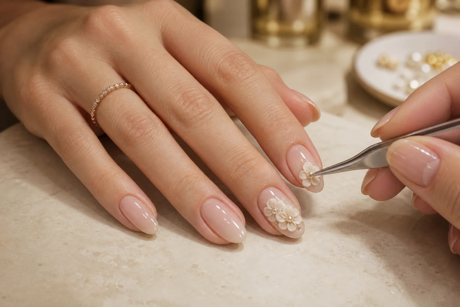 Detailed three-dimensional nail art